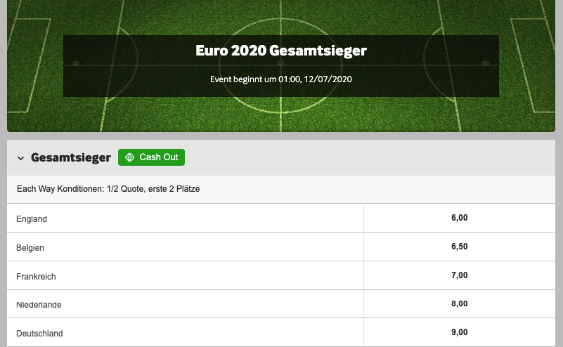 EM 2020 Wetten bei betway