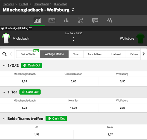 Mönchengladbach - Wolfsburg