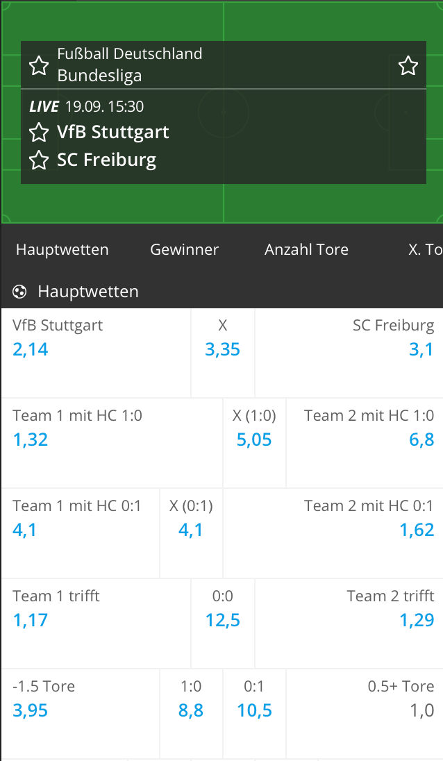 Stuttgart -Freiburg Wett Tipp