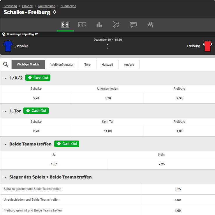 FC Schalke – SC Freiburg 16.12.2020