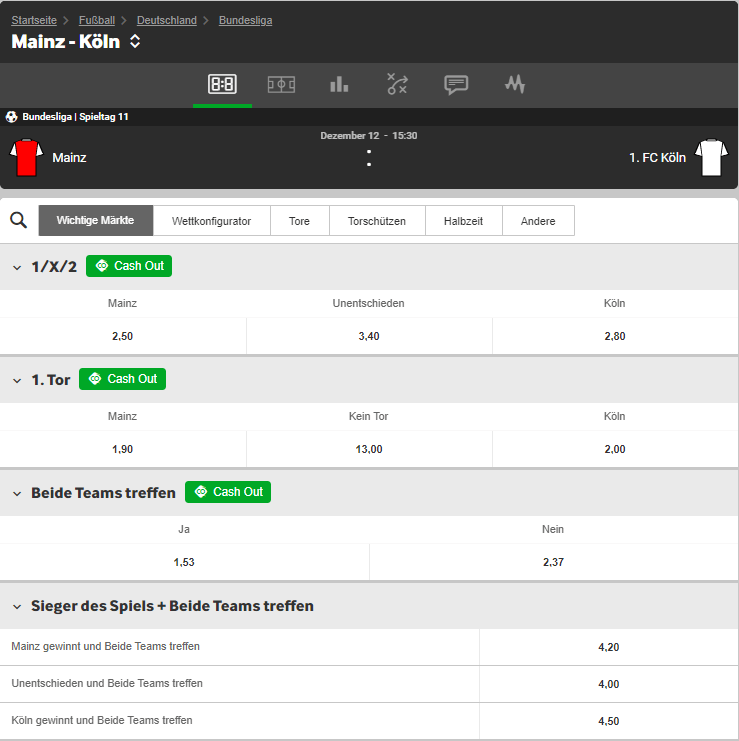 FSV Mainz – 1. FC Köln 12.12.2020 FSV Mainz – 1. FC Köln 12.12.2020